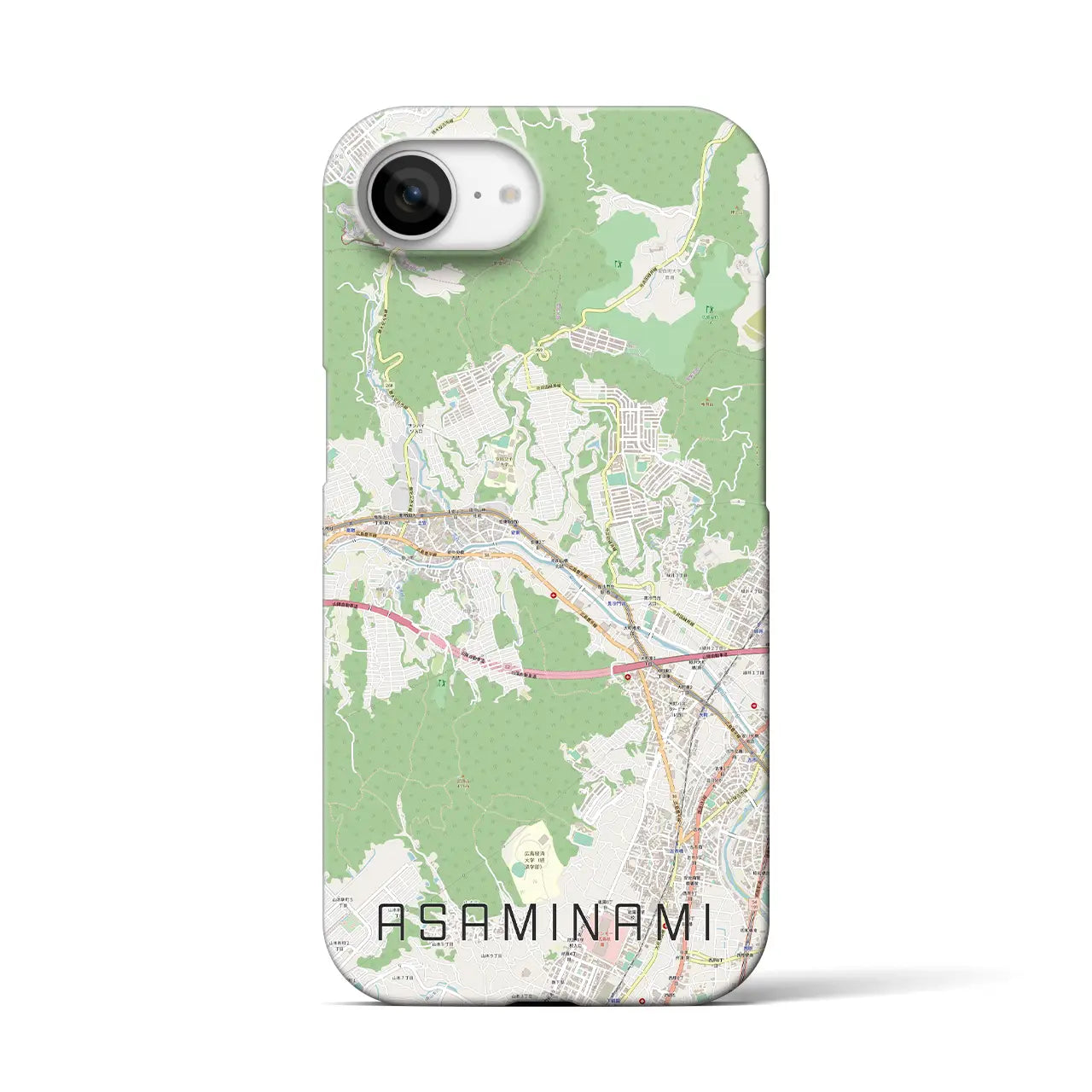 【安佐南(広島県)】地図柄iPhoneケース(バックカバータイプ)