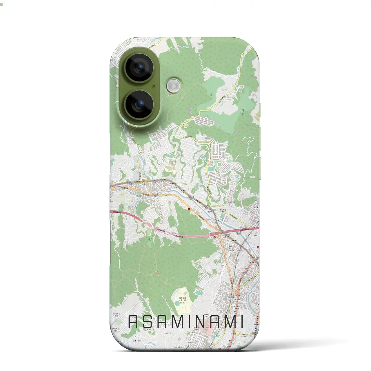 【安佐南(広島県)】地図柄iPhoneケース(バックカバータイプ)ナチュラル・iPhone 17 Pro Max 用