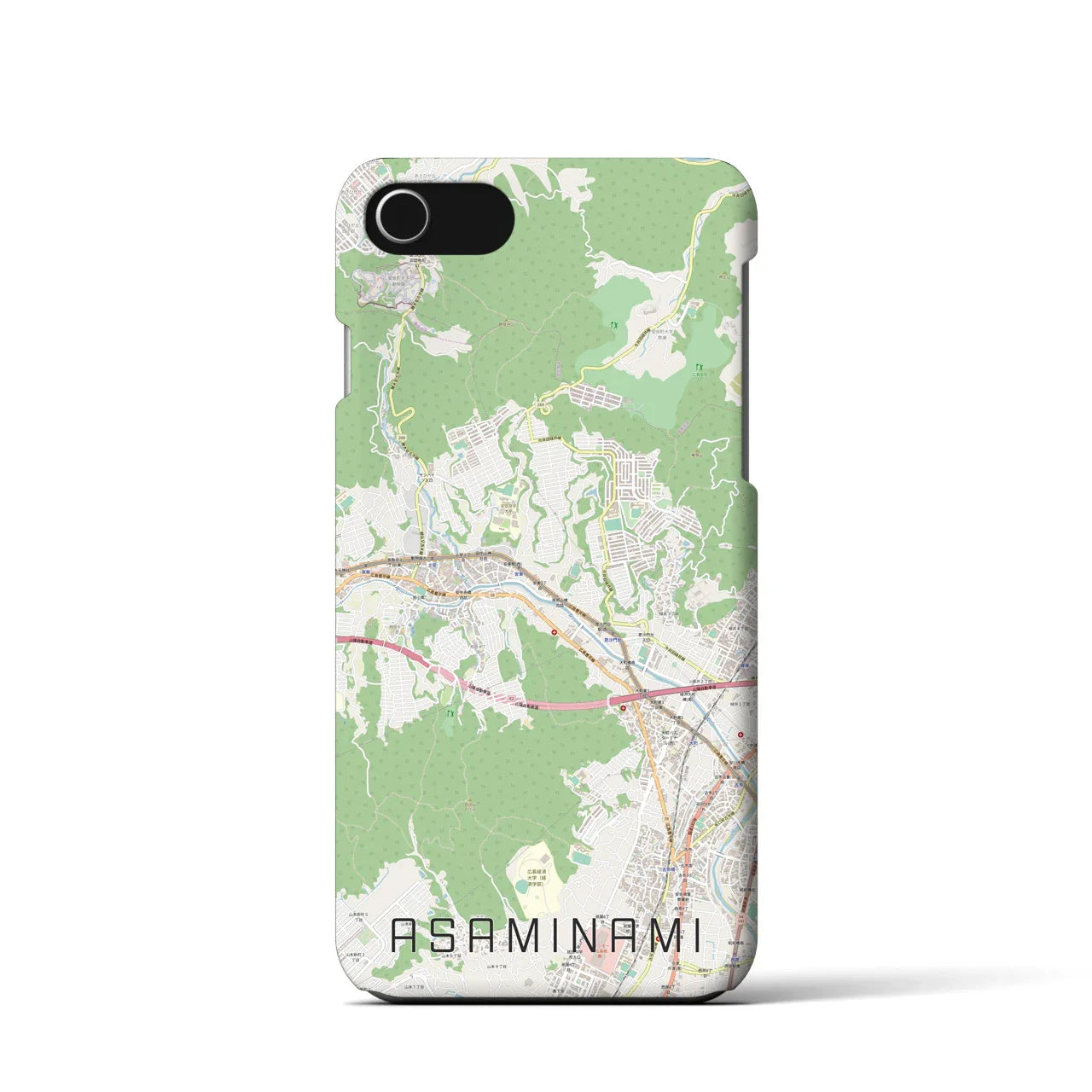 【安佐南(広島県)】地図柄iPhoneケース(バックカバータイプ)