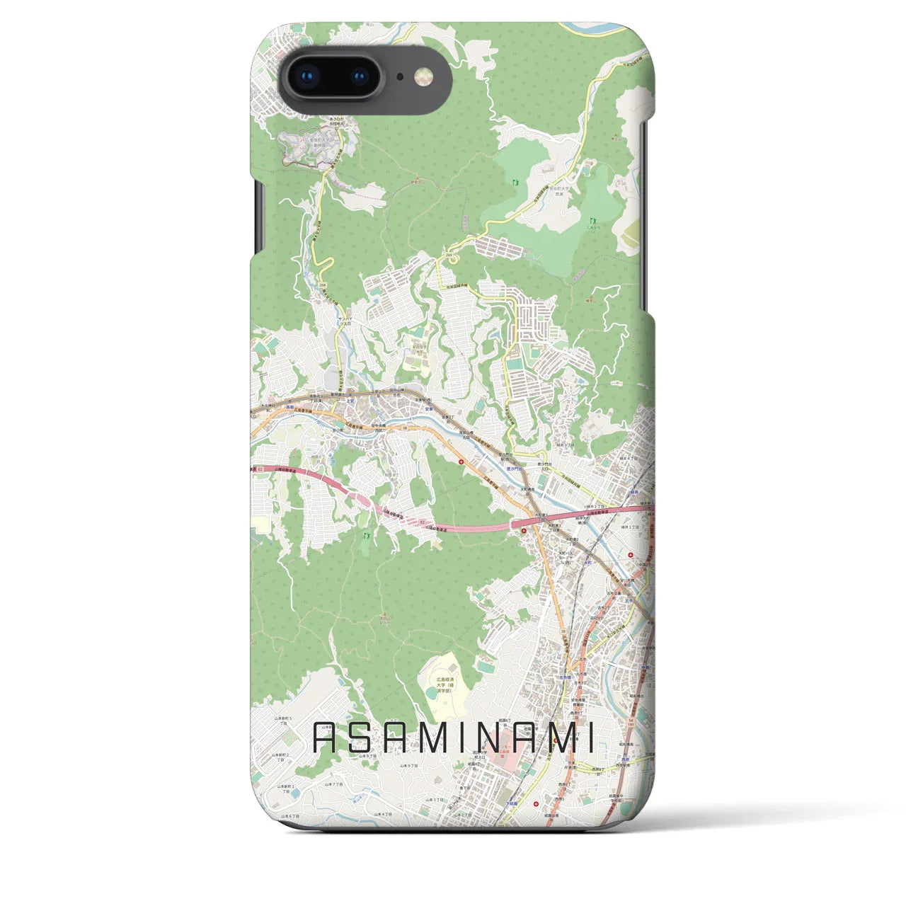 【安佐南(広島県)】地図柄iPhoneケース(バックカバータイプ)