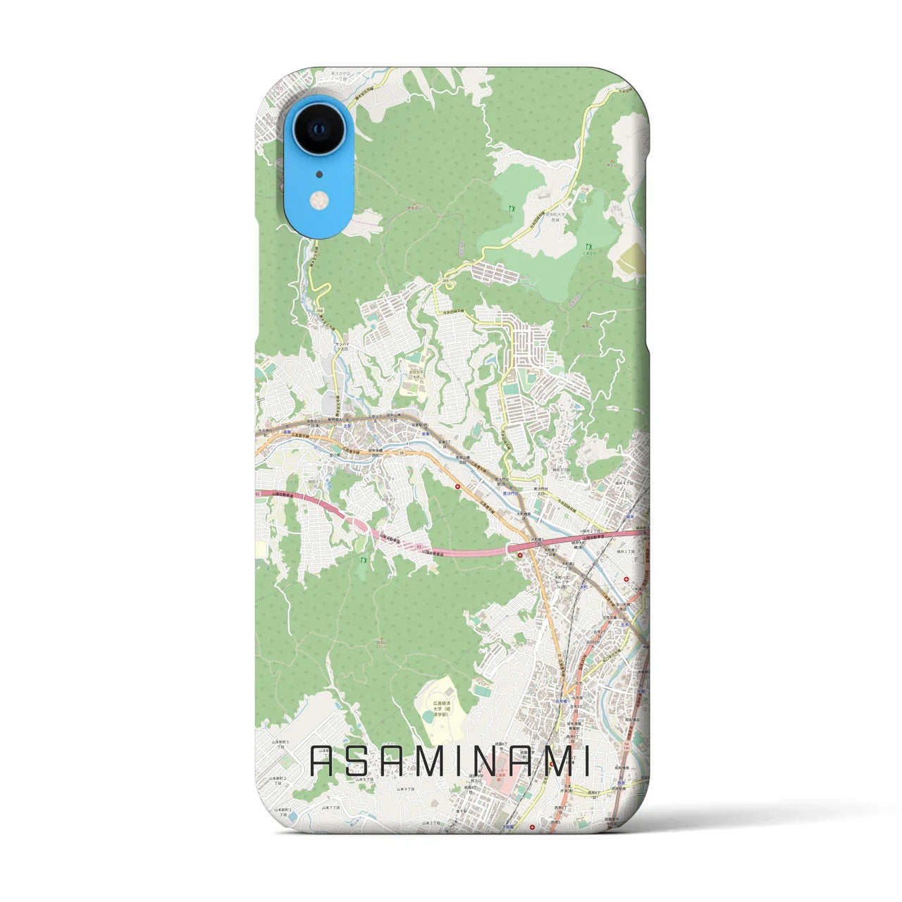 【安佐南(広島県)】地図柄iPhoneケース(バックカバータイプ)