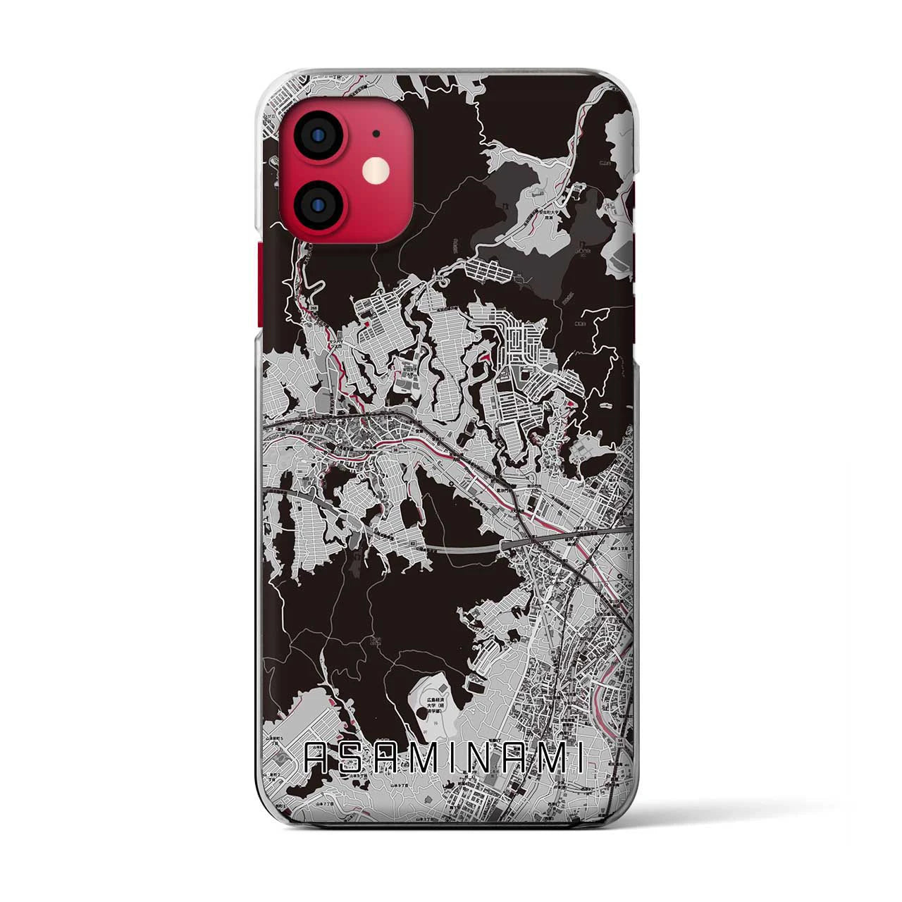 【安佐南(広島県)】地図柄iPhoneケース(クリアタイプ)