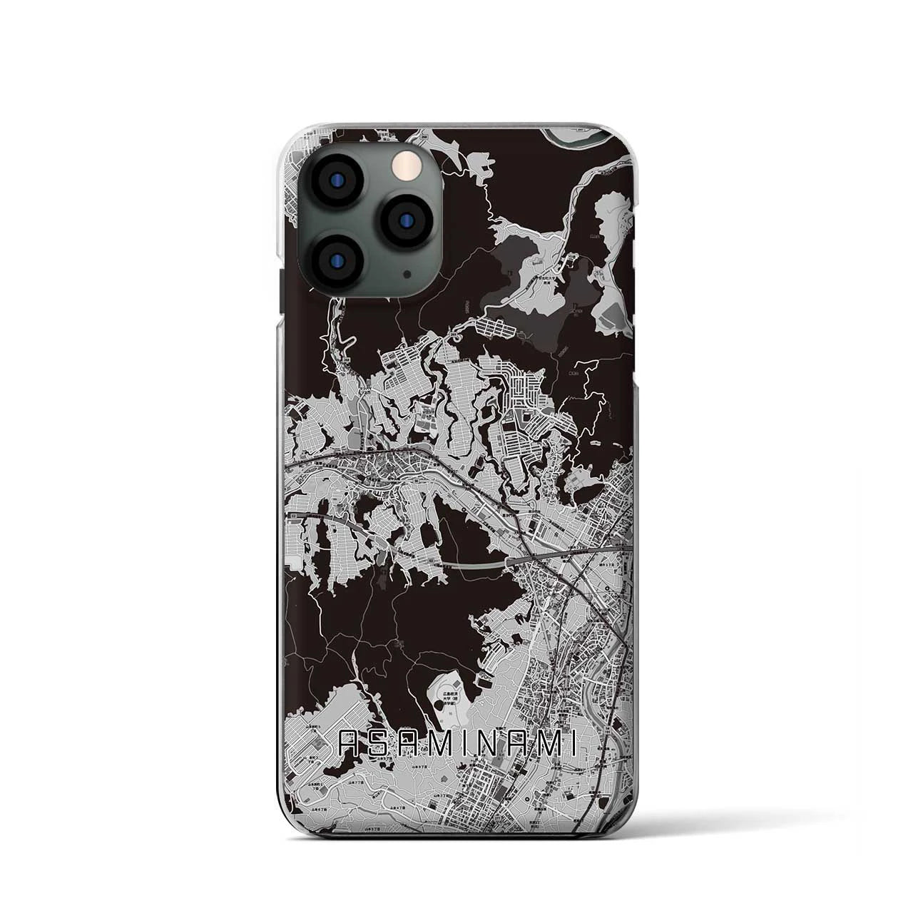 【安佐南(広島県)】地図柄iPhoneケース(クリアタイプ)