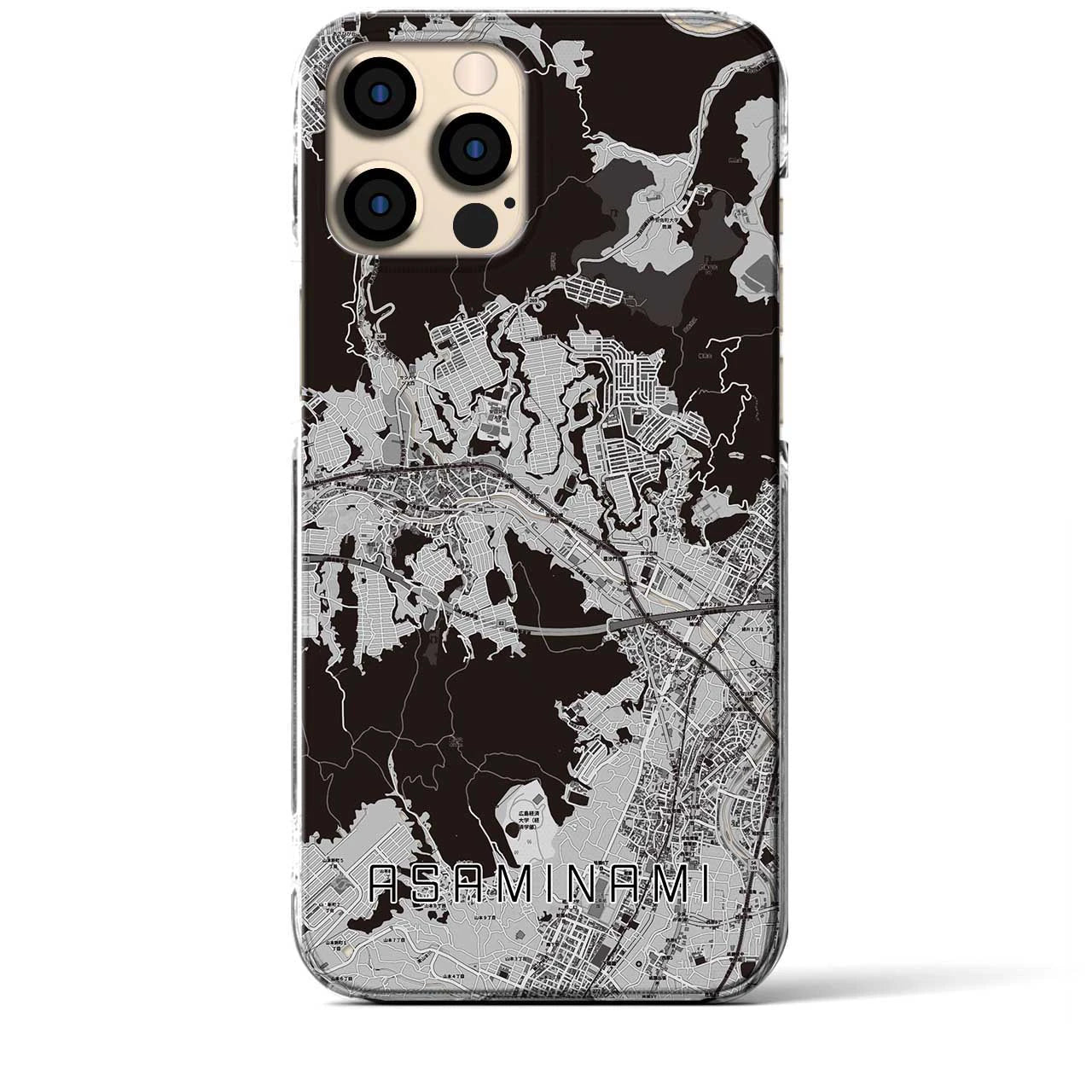 【安佐南(広島県)】地図柄iPhoneケース(クリアタイプ)