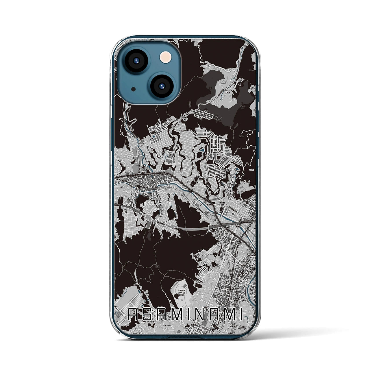 【安佐南(広島県)】地図柄iPhoneケース(クリアタイプ)