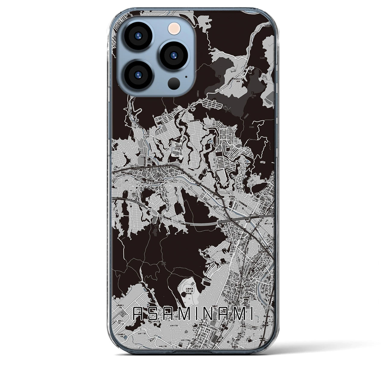 【安佐南(広島県)】地図柄iPhoneケース(クリアタイプ)
