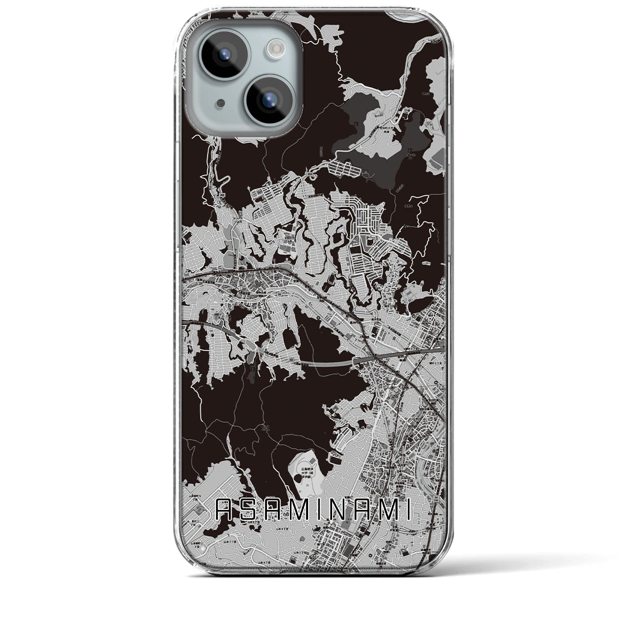 【安佐南(広島県)】地図柄iPhoneケース(クリアタイプ)