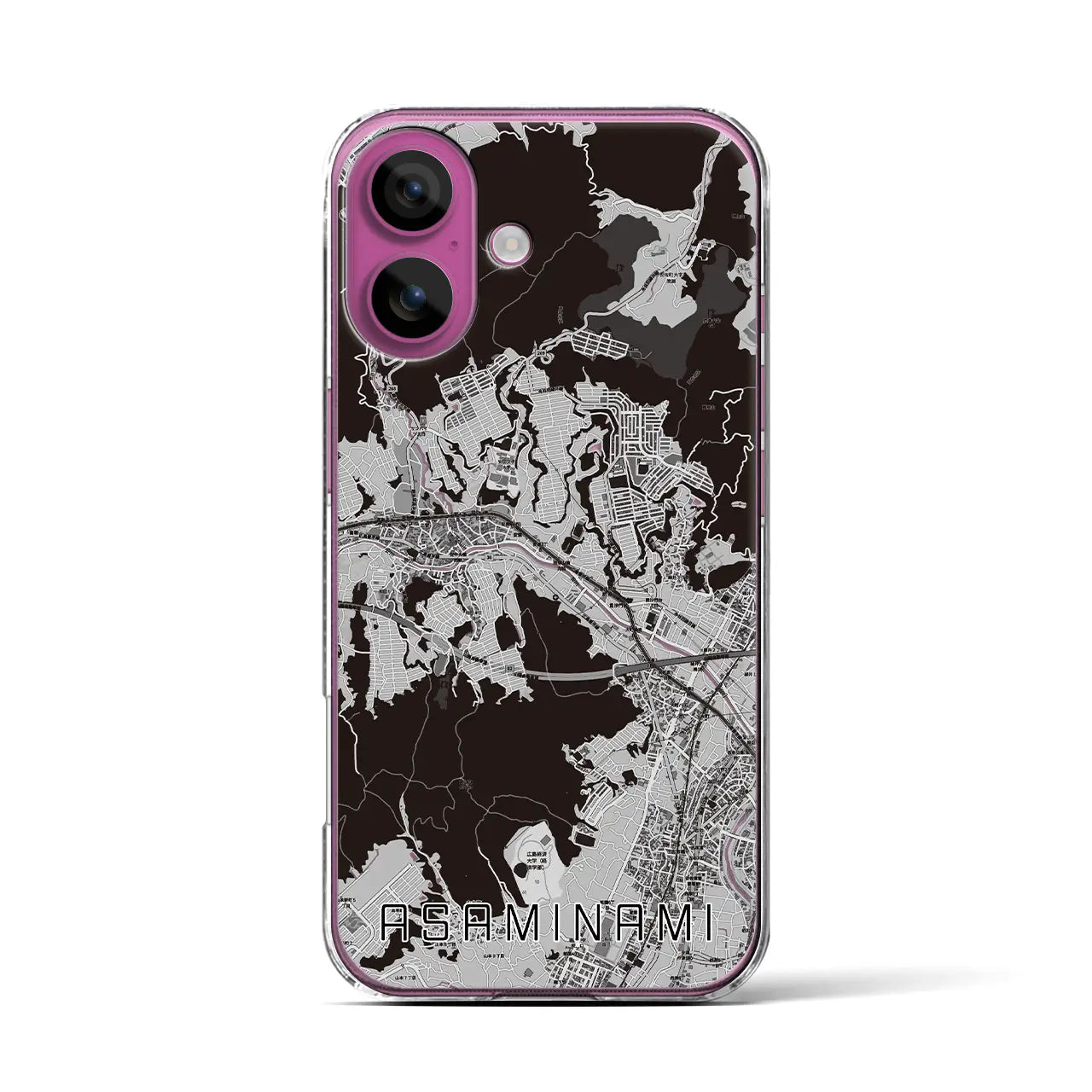 【安佐南(広島県)】地図柄iPhoneケース(クリアタイプ)