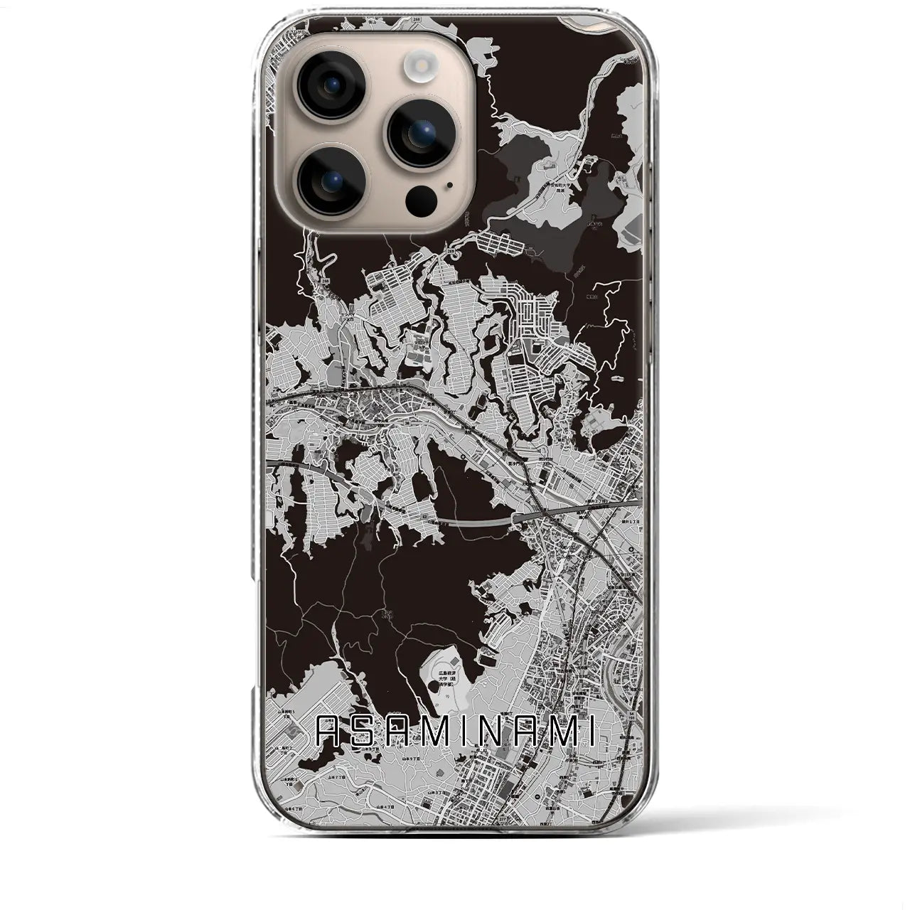 【安佐南(広島県)】地図柄iPhoneケース(クリアタイプ)