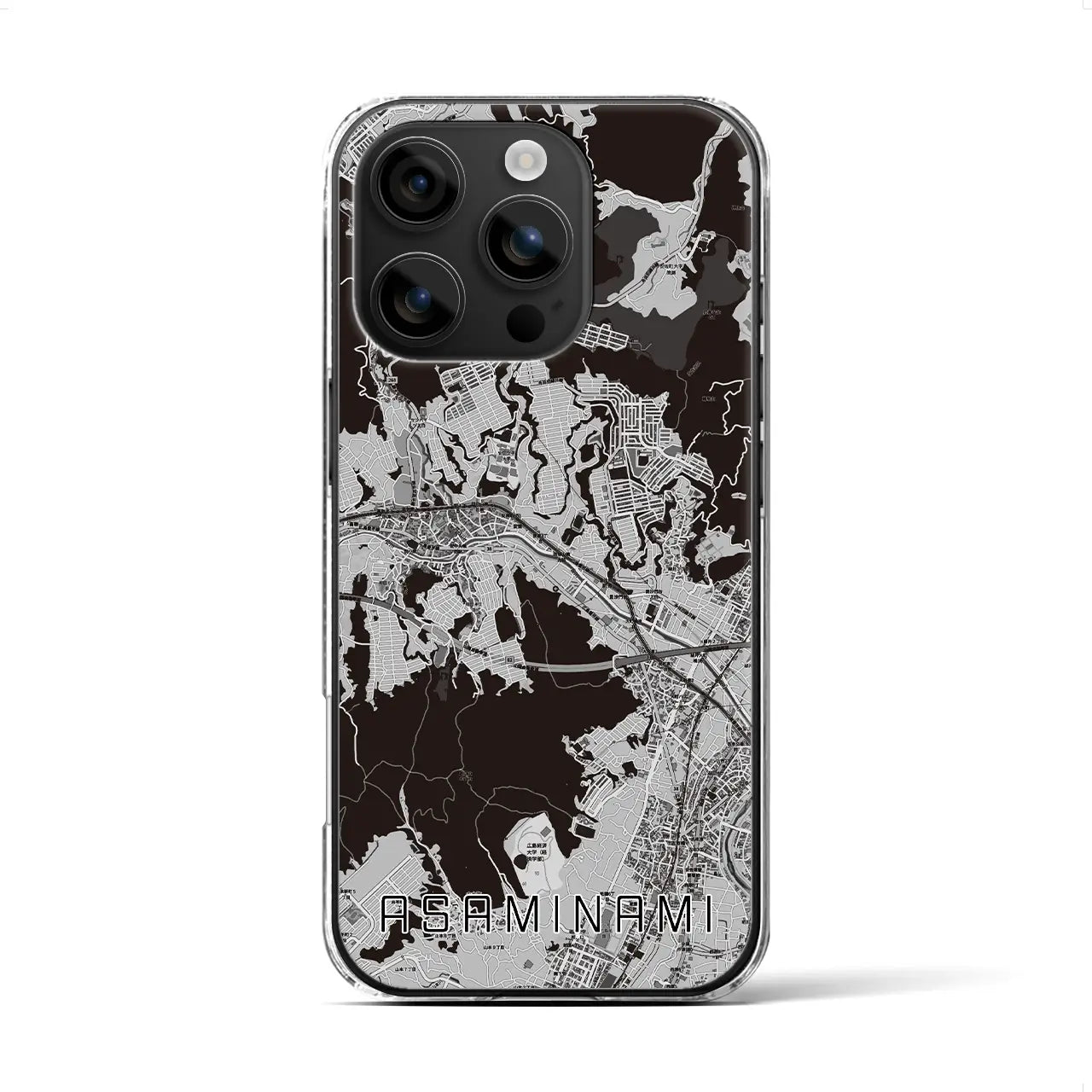 【安佐南(広島県)】地図柄iPhoneケース(クリアタイプ)