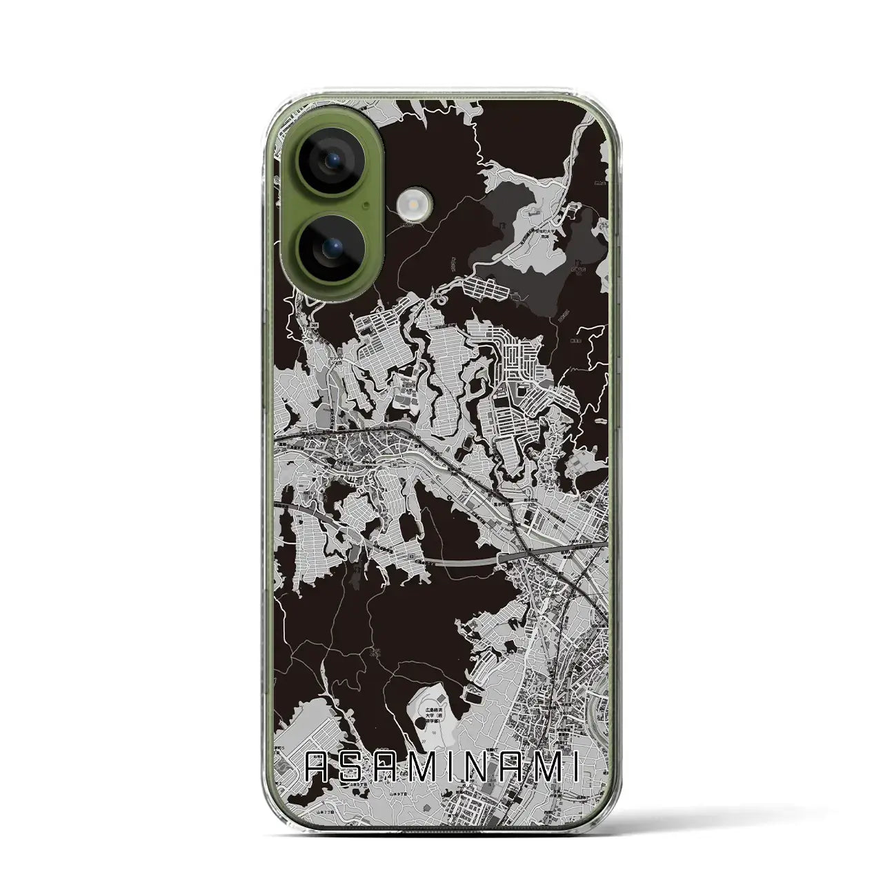 【安佐南(広島県)】地図柄iPhoneケース(クリアタイプ)