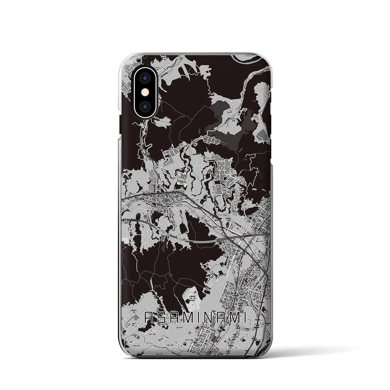 【安佐南(広島県)】地図柄iPhoneケース(クリアタイプ)