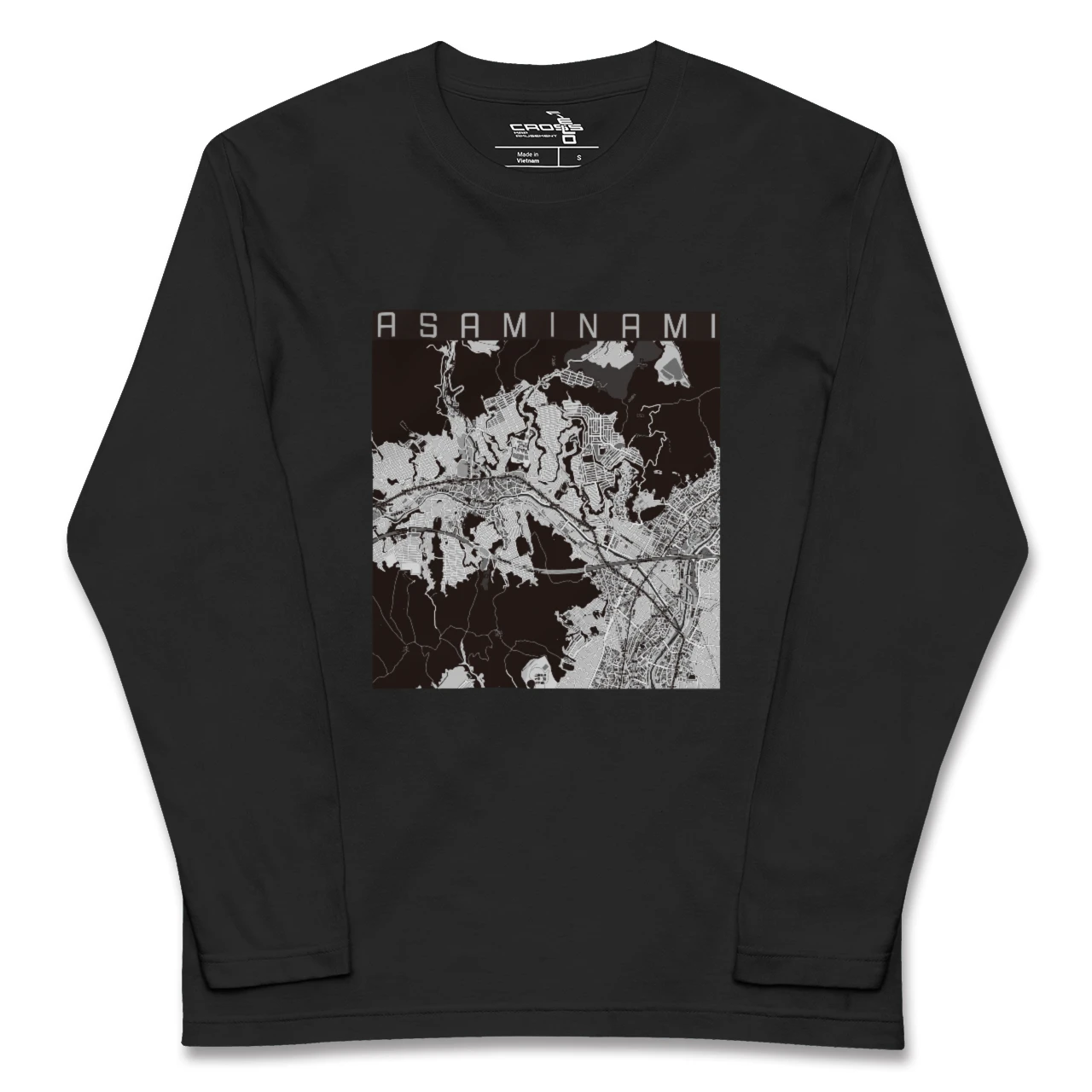 【安佐南(広島県)】地図柄ロングスリーブTシャツ