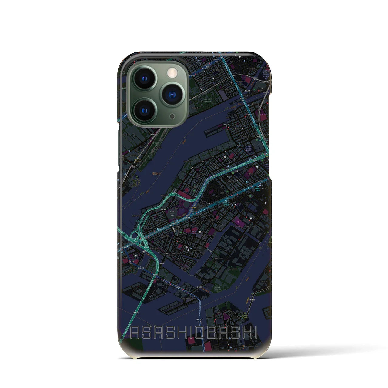 【朝潮橋(大阪府)】地図柄iPhoneケース(バックカバータイプ)