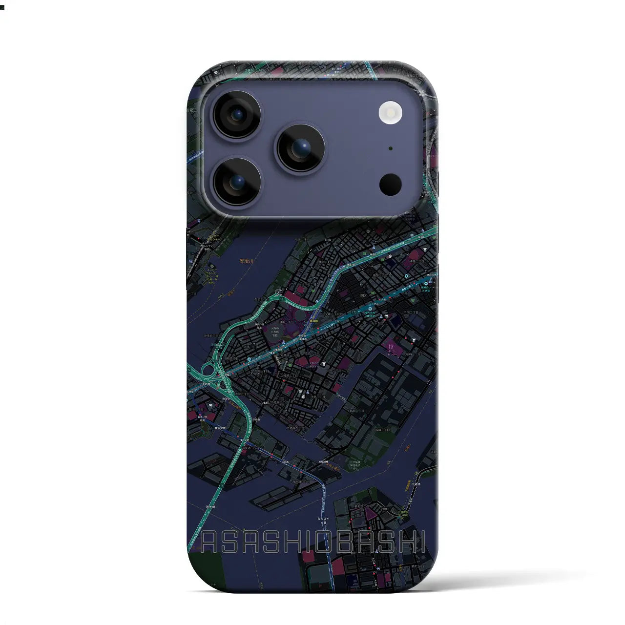 【朝潮橋(大阪府)】地図柄iPhoneケース(バックカバータイプ)