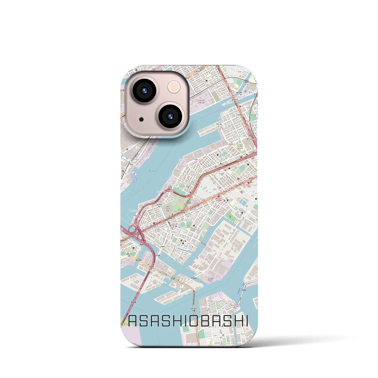 【朝潮橋(大阪府)】地図柄iPhoneケース(バックカバータイプ)