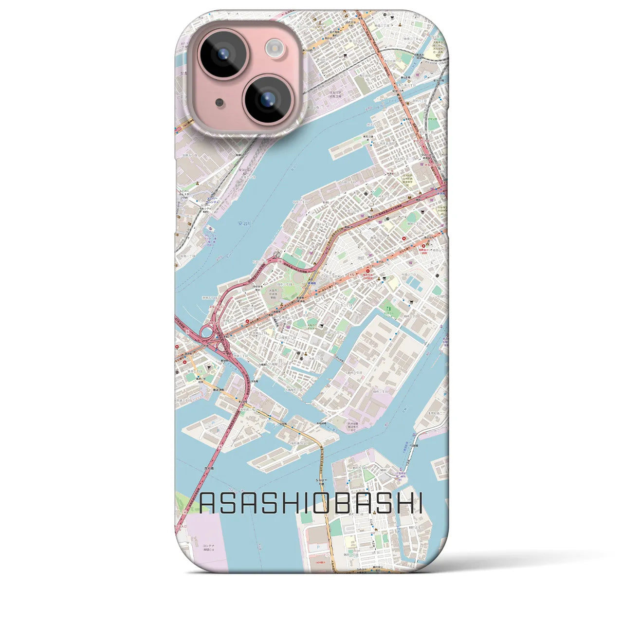 【朝潮橋(大阪府)】地図柄iPhoneケース(バックカバータイプ)