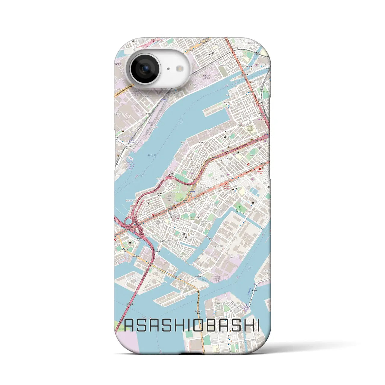 【朝潮橋(大阪府)】地図柄iPhoneケース(バックカバータイプ)