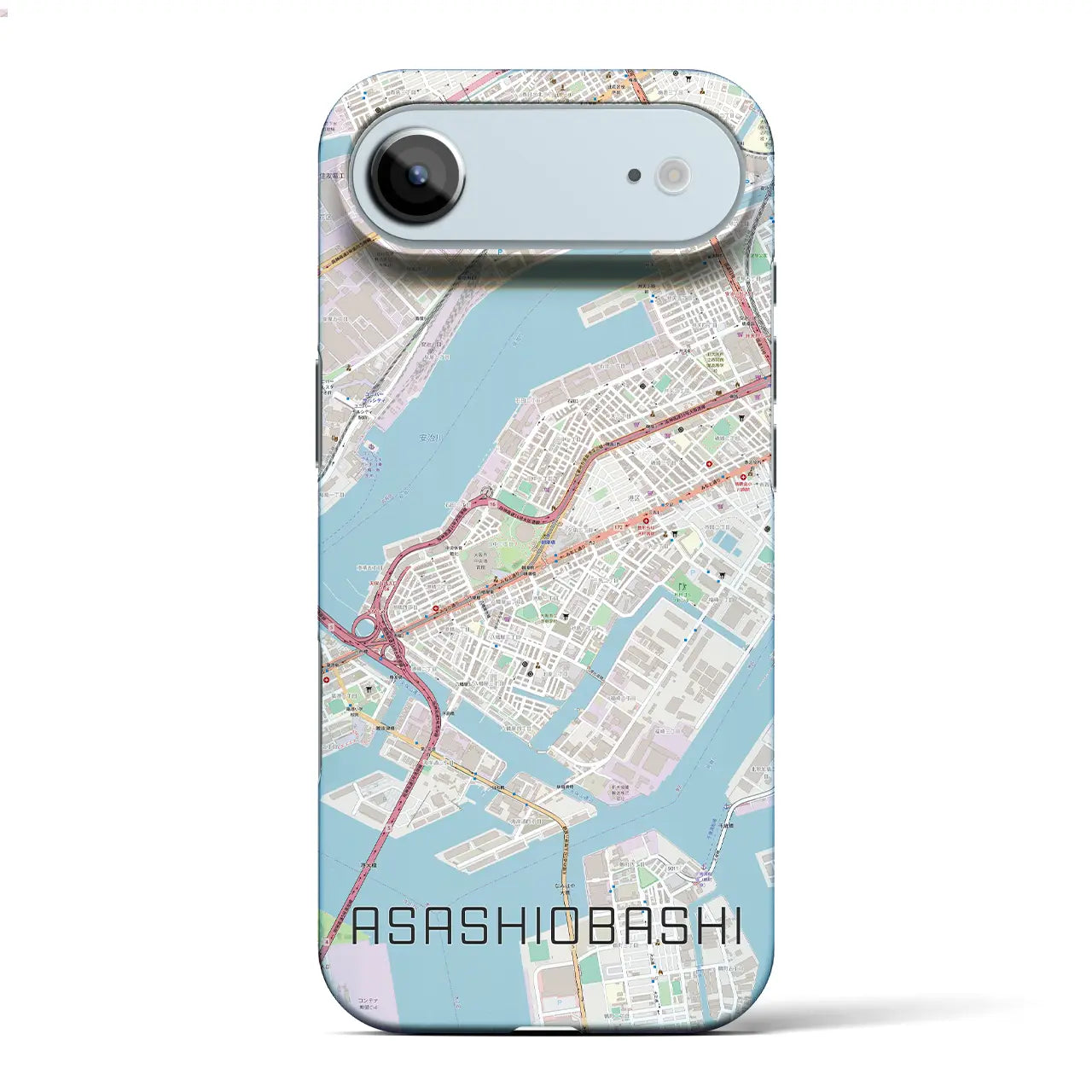 【朝潮橋(大阪府)】地図柄iPhoneケース(バックカバータイプ)