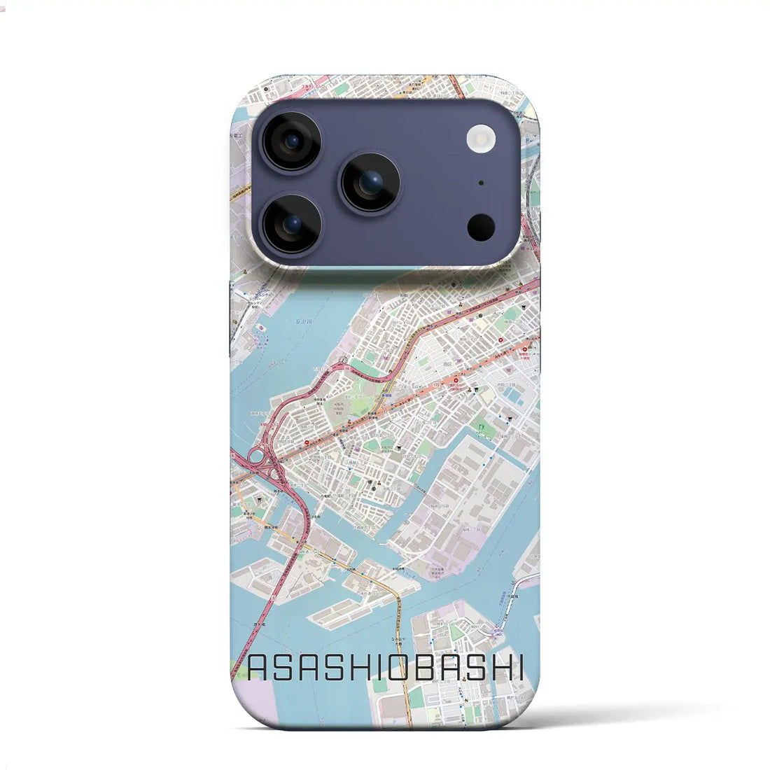 【朝潮橋(大阪府)】地図柄iPhoneケース(バックカバータイプ)ナチュラル・iPhone 17 Pro Max 用