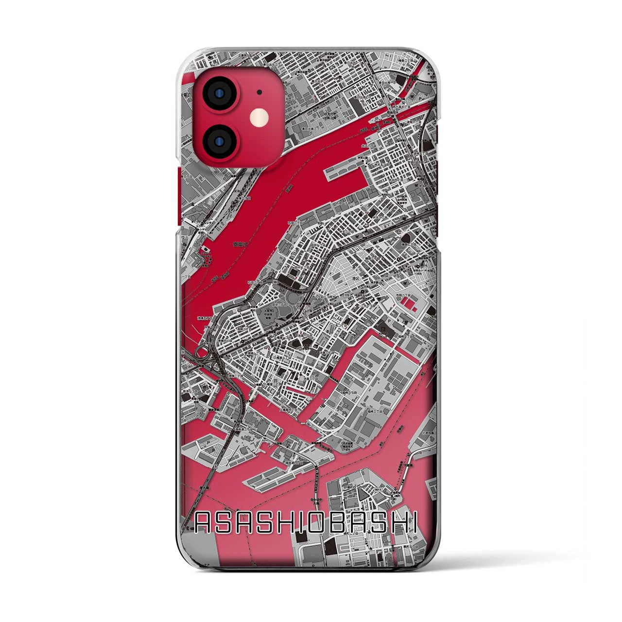 【朝潮橋(大阪府)】地図柄iPhoneケース(クリアタイプ)