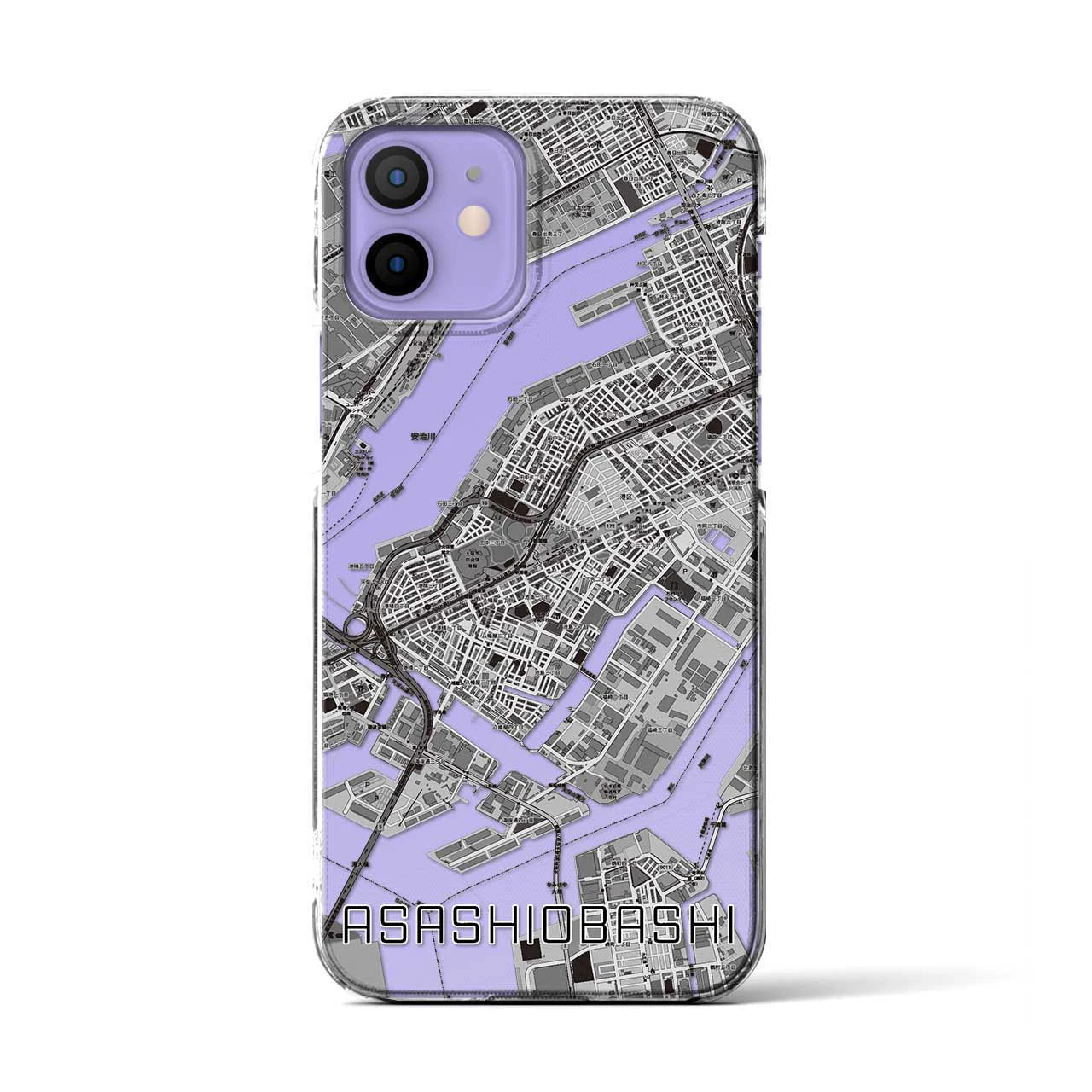 【朝潮橋(大阪府)】地図柄iPhoneケース(クリアタイプ)