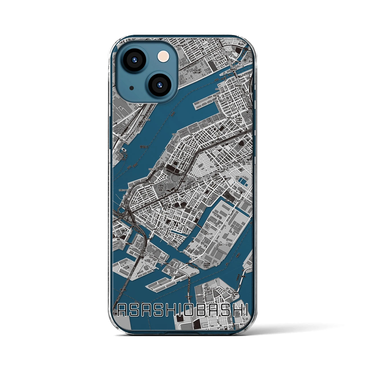 【朝潮橋(大阪府)】地図柄iPhoneケース(クリアタイプ)