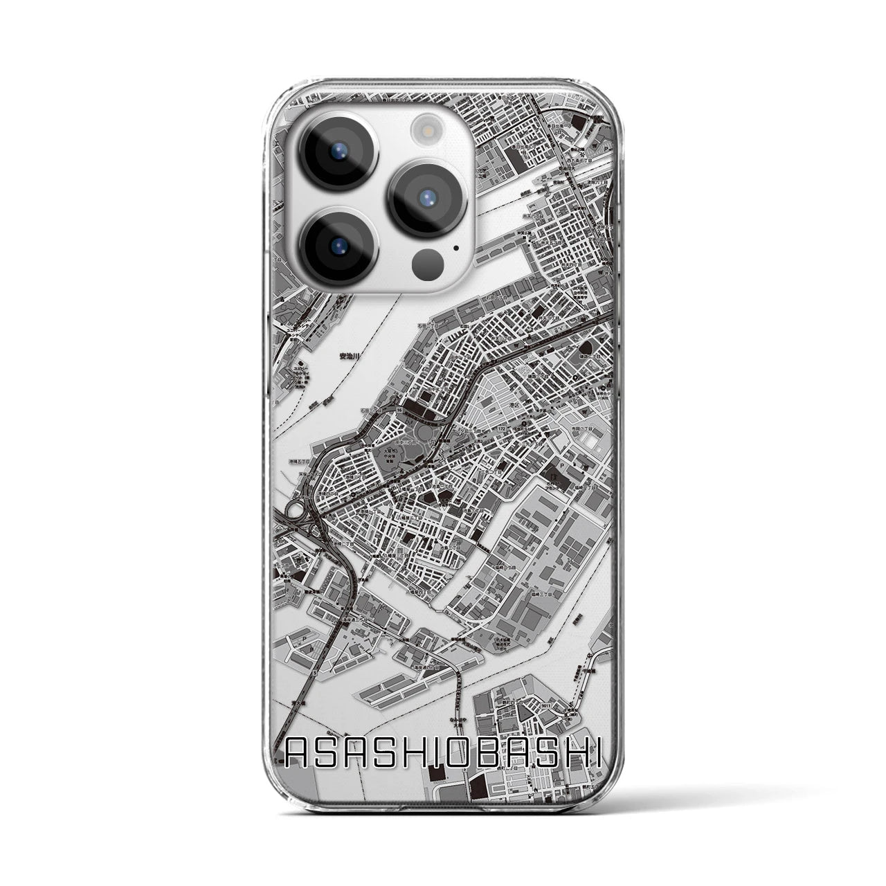 【朝潮橋(大阪府)】地図柄iPhoneケース(クリアタイプ)