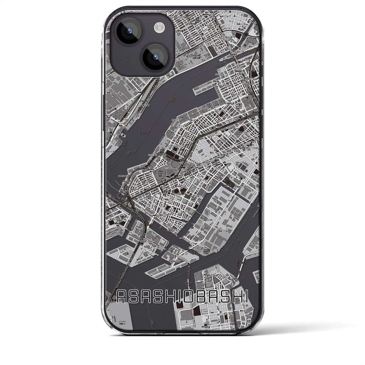 【朝潮橋(大阪府)】地図柄iPhoneケース(クリアタイプ)