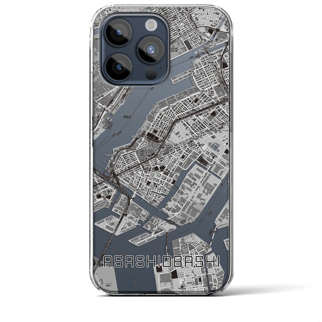 【朝潮橋(大阪府)】地図柄iPhoneケース(クリアタイプ)