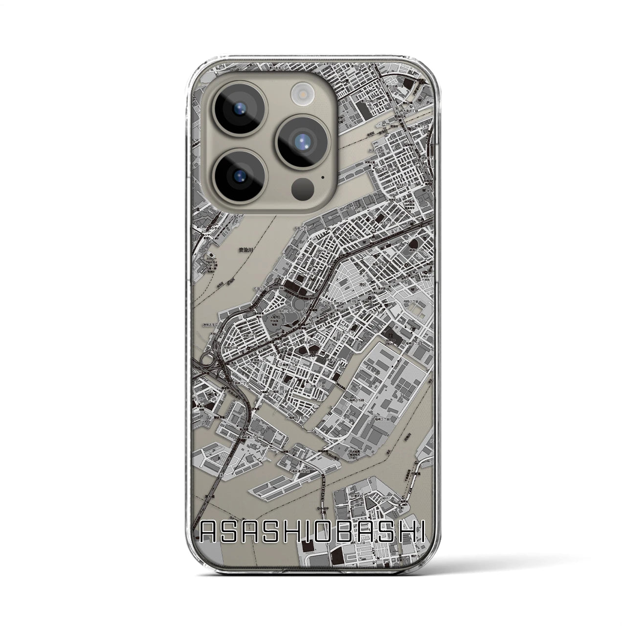 【朝潮橋(大阪府)】地図柄iPhoneケース(クリアタイプ)