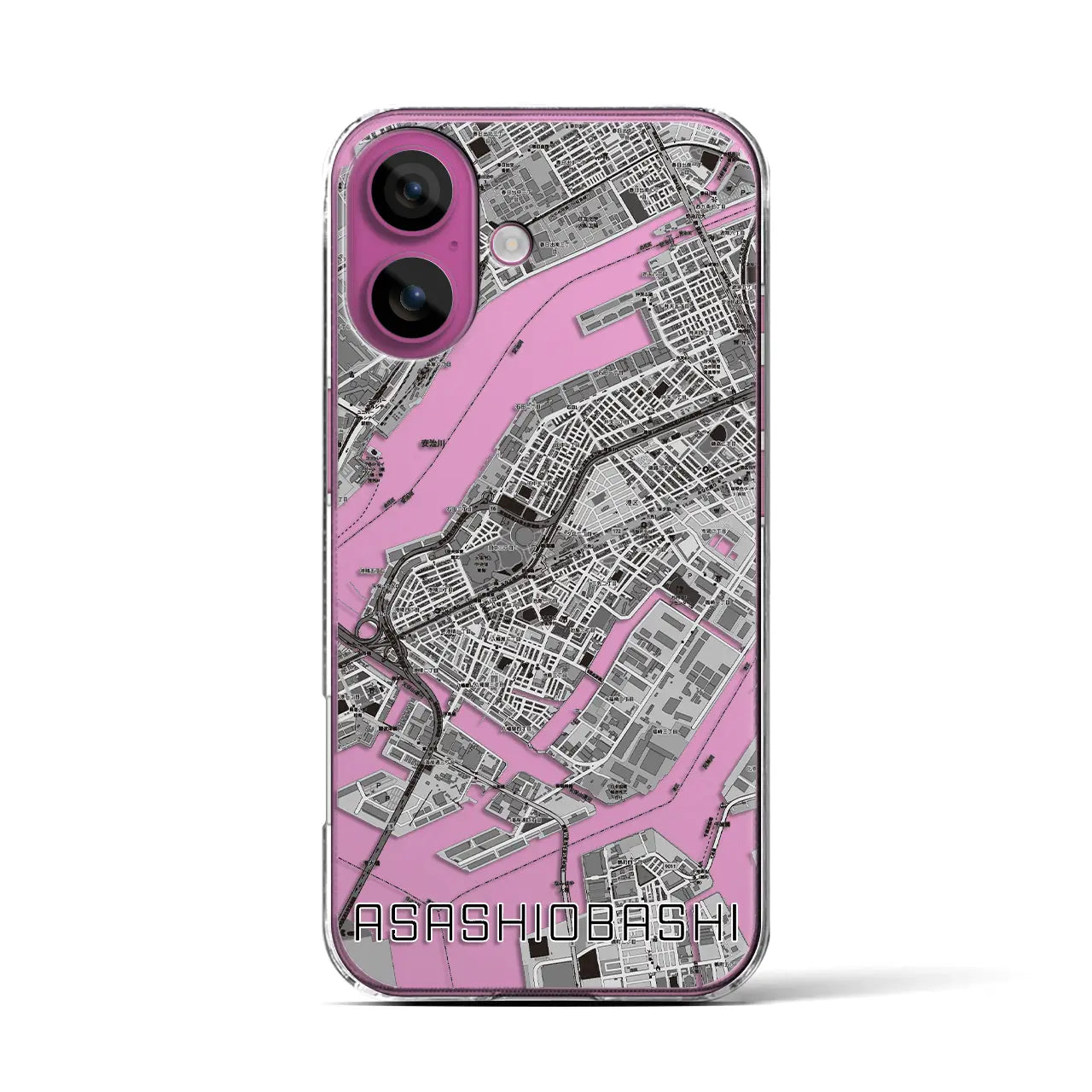 【朝潮橋(大阪府)】地図柄iPhoneケース(クリアタイプ)