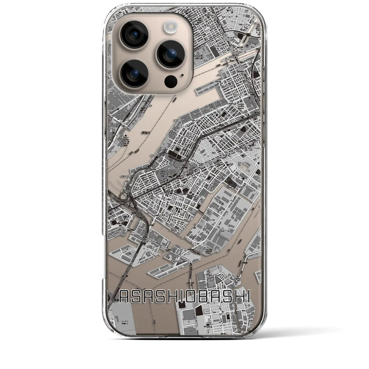 【朝潮橋(大阪府)】地図柄iPhoneケース(クリアタイプ)