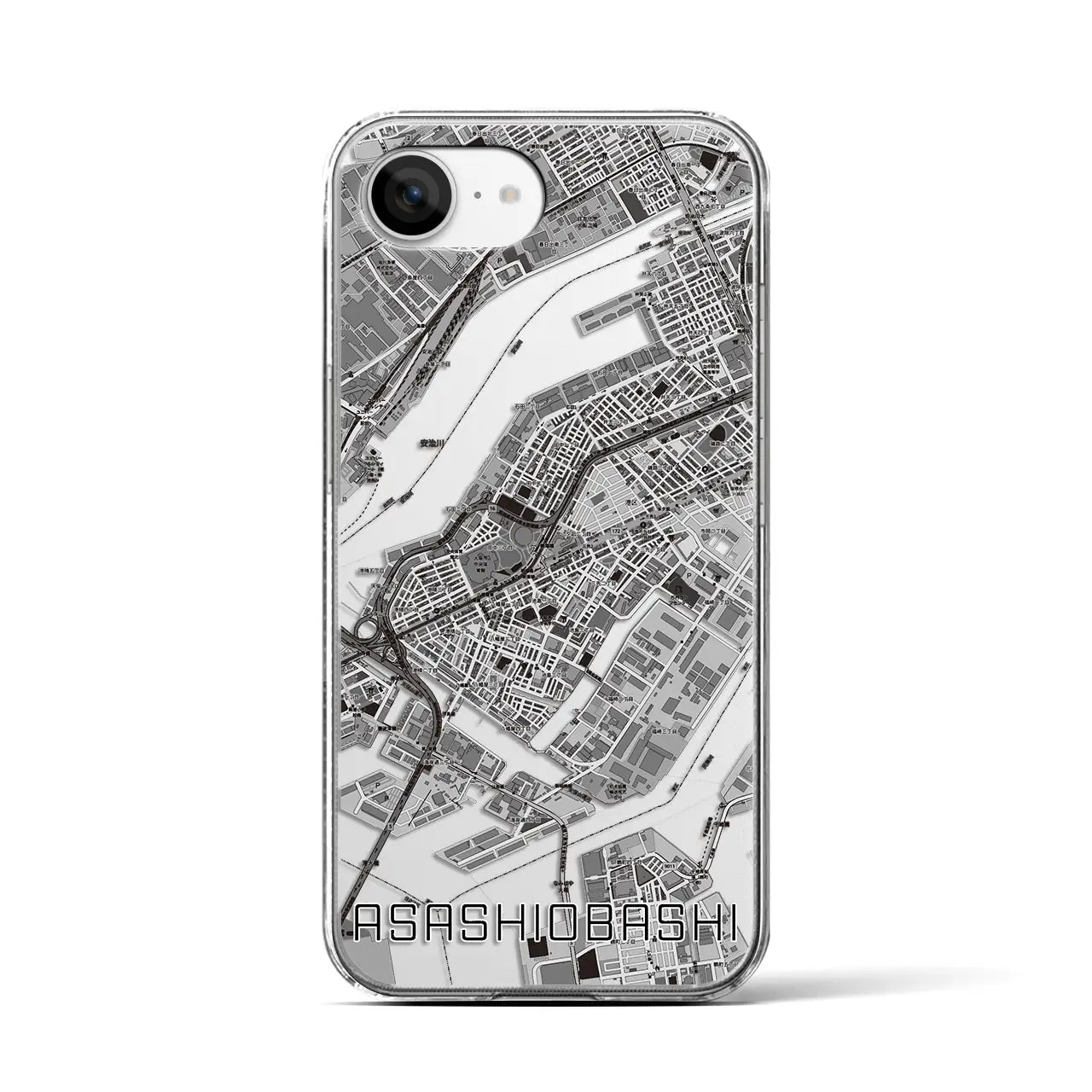 【朝潮橋(大阪府)】地図柄iPhoneケース(クリアタイプ)