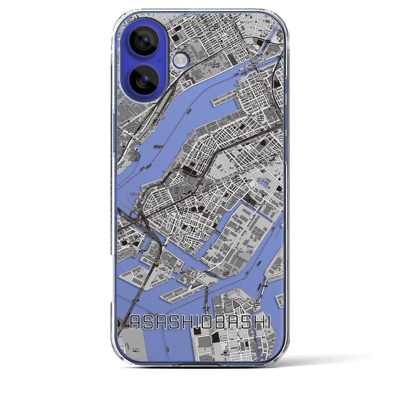 【朝潮橋(大阪府)】地図柄iPhoneケース(クリアタイプ)