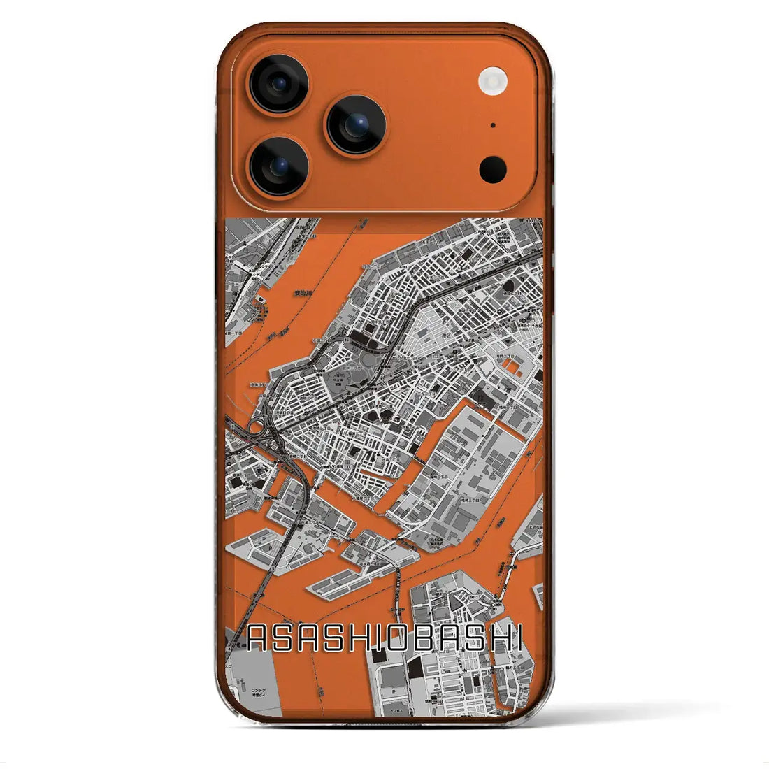 【朝潮橋(大阪府)】地図柄iPhoneケース(クリアタイプ)