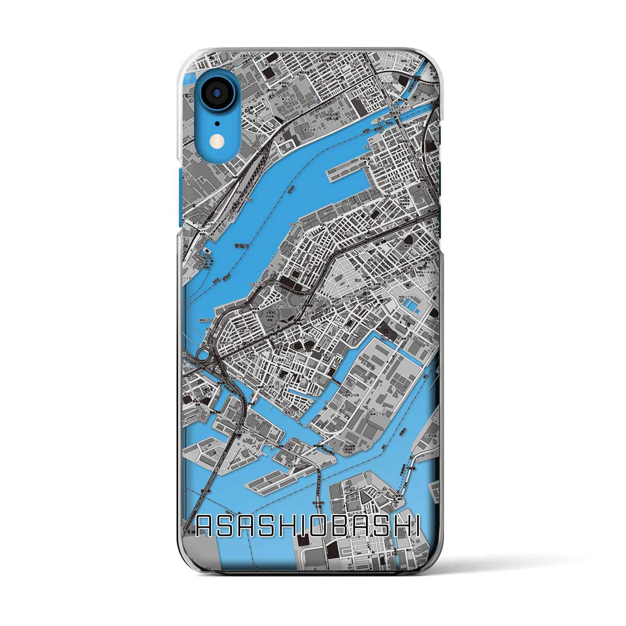 【朝潮橋(大阪府)】地図柄iPhoneケース(クリアタイプ)