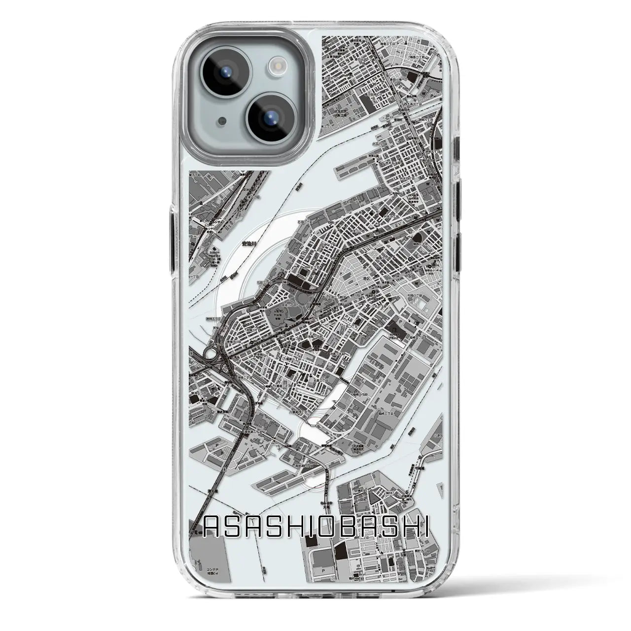 【朝潮橋(大阪府)】地図柄iPhoneケース(MagSafeタイプ)