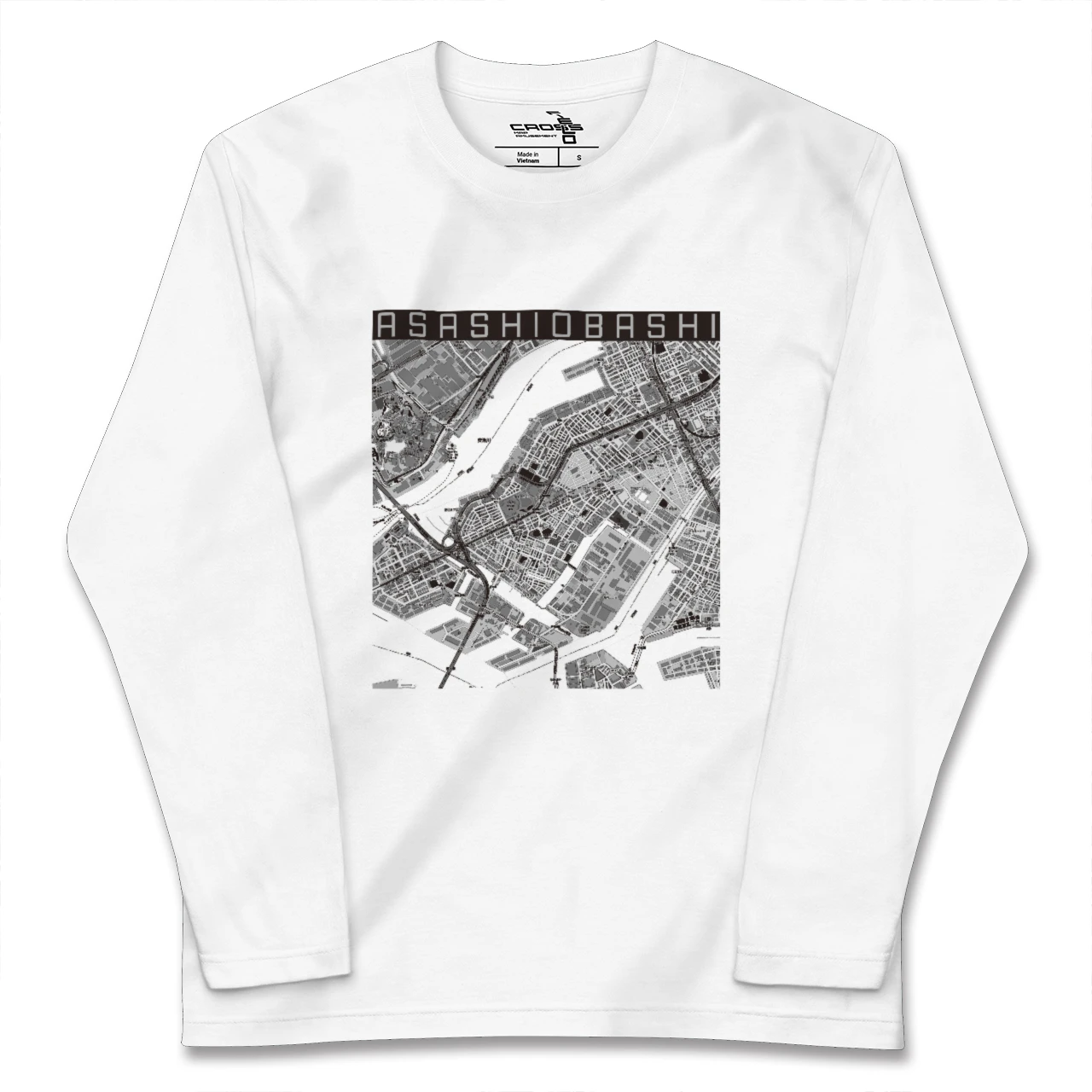 【朝潮橋(大阪府)】地図柄ロングスリーブTシャツ