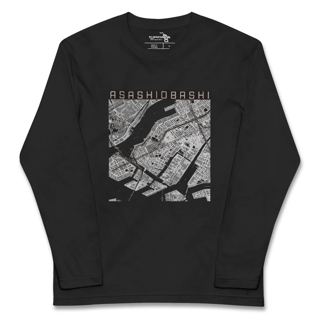 【朝潮橋(大阪府)】地図柄ロングスリーブTシャツ