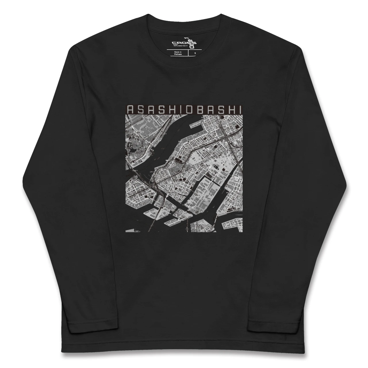 【朝潮橋(大阪府)】地図柄ロングスリーブTシャツ