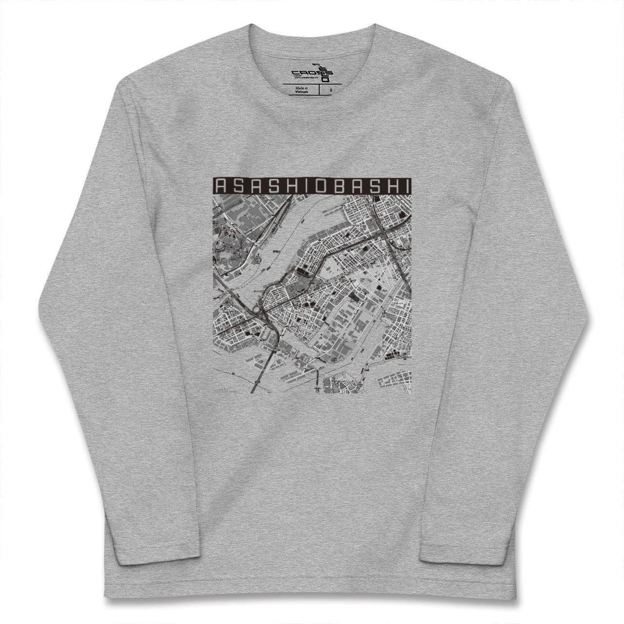 【朝潮橋(大阪府)】地図柄ロングスリーブTシャツ