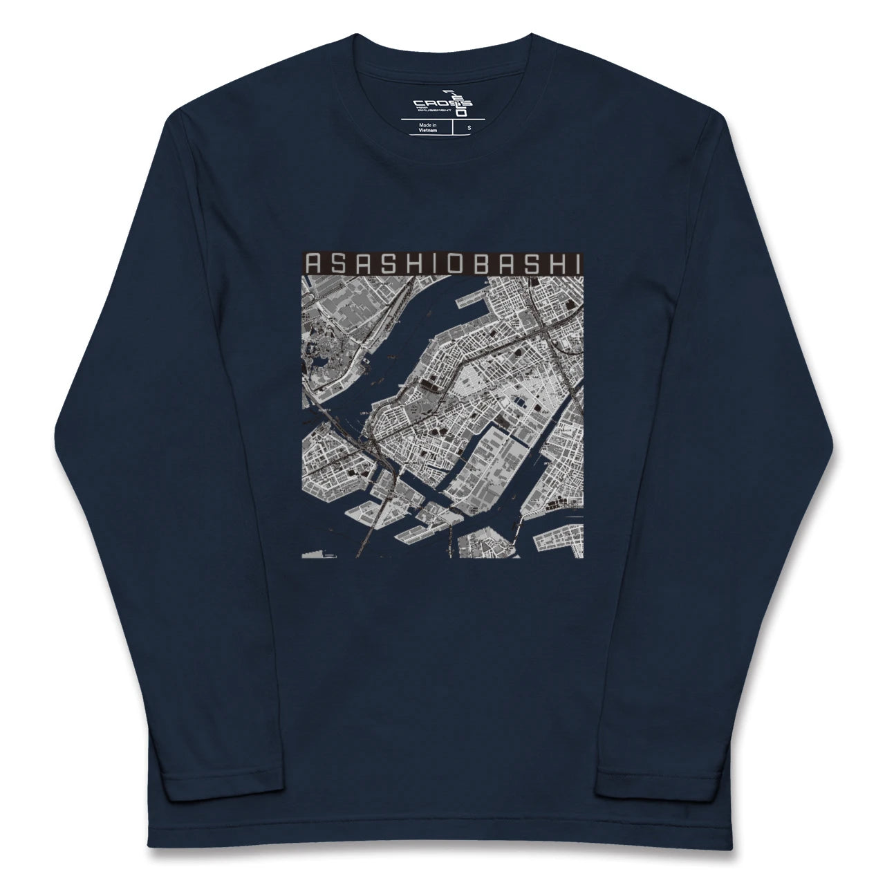 【朝潮橋(大阪府)】地図柄ロングスリーブTシャツ