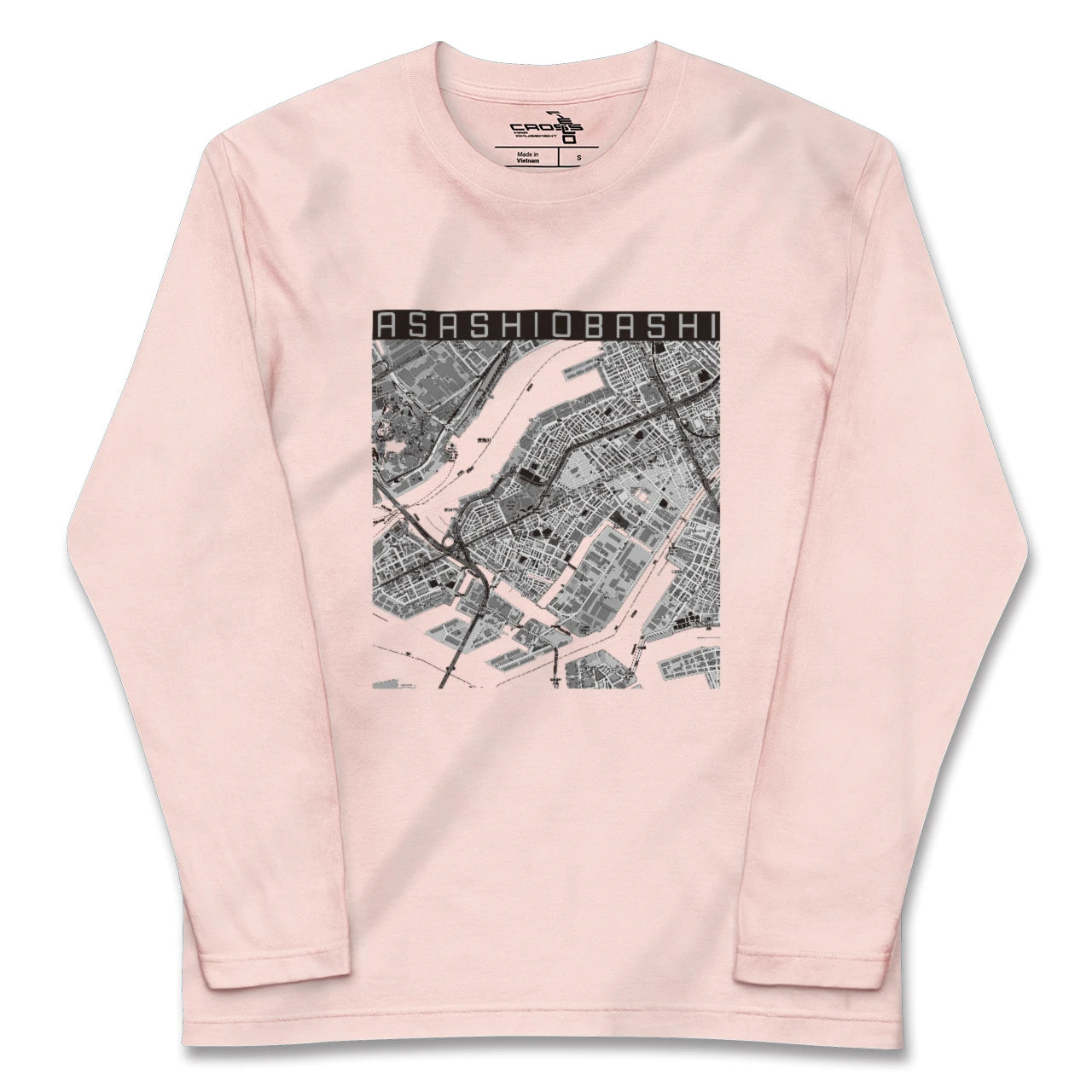 【朝潮橋(大阪府)】地図柄ロングスリーブTシャツ