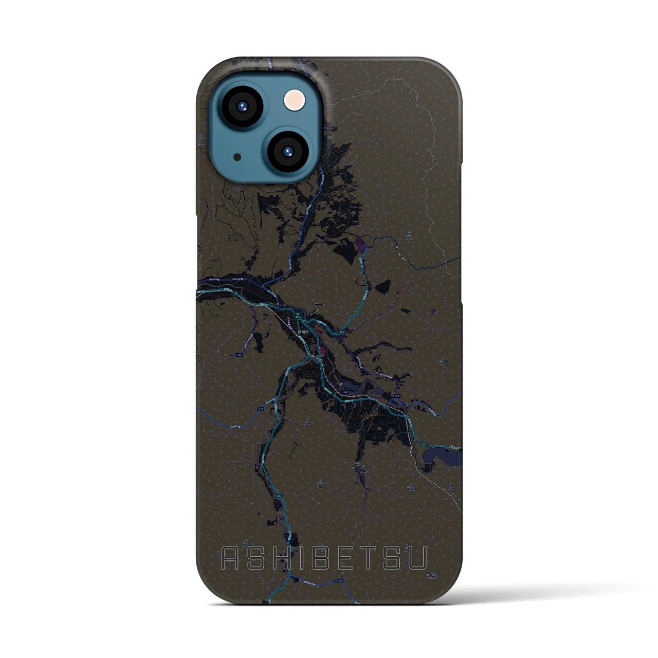 【芦別(北海道)】地図柄iPhoneケース(バックカバータイプ)