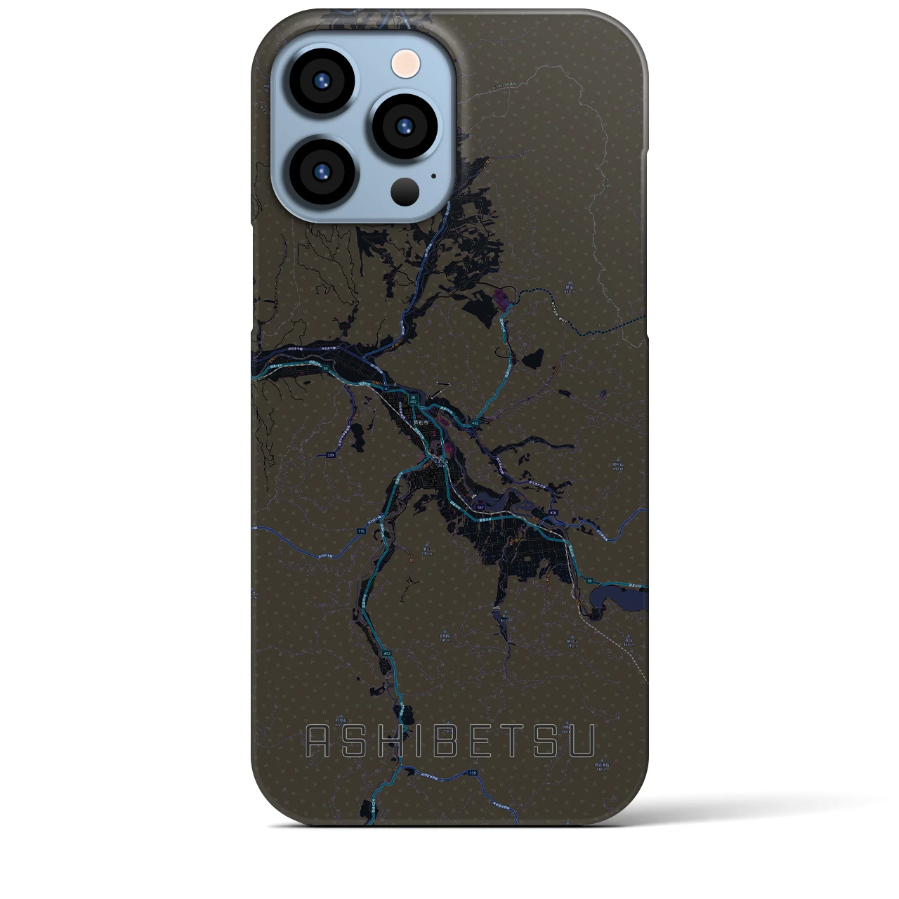 【芦別(北海道)】地図柄iPhoneケース(バックカバータイプ)