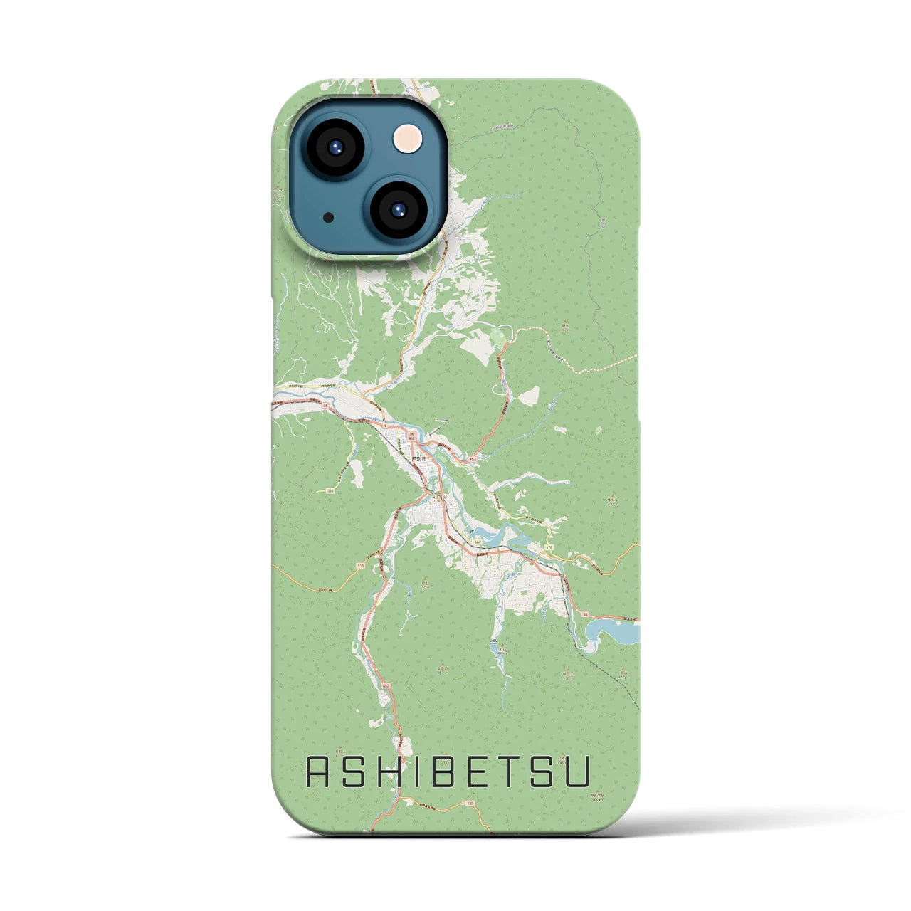 【芦別(北海道)】地図柄iPhoneケース(バックカバータイプ)