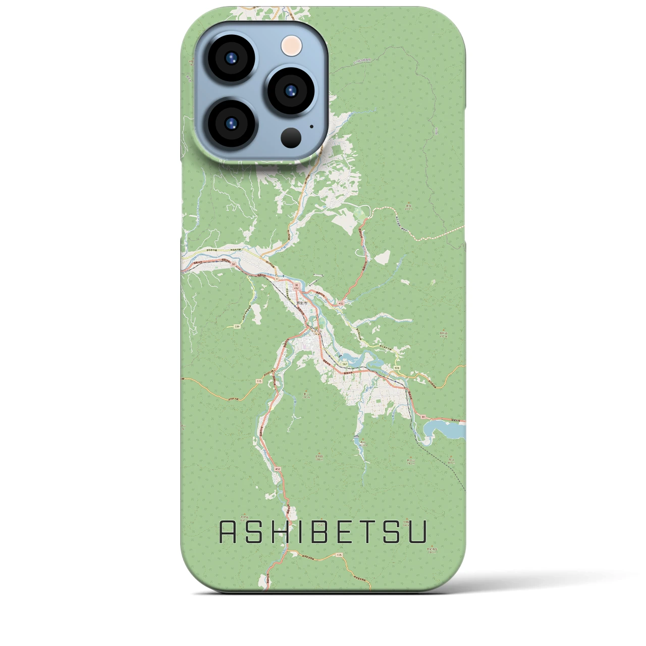 【芦別(北海道)】地図柄iPhoneケース(バックカバータイプ)
