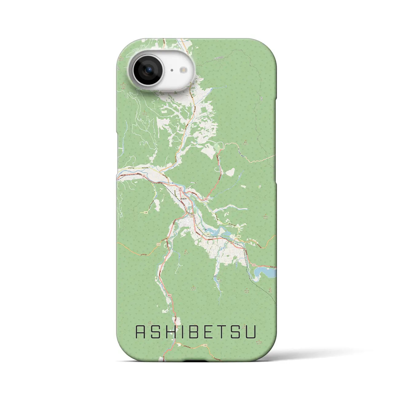 【芦別(北海道)】地図柄iPhoneケース(バックカバータイプ)