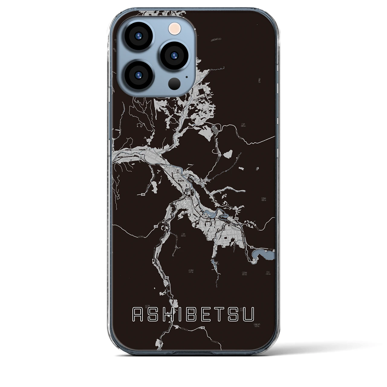 【芦別(北海道)】地図柄iPhoneケース(クリアタイプ)